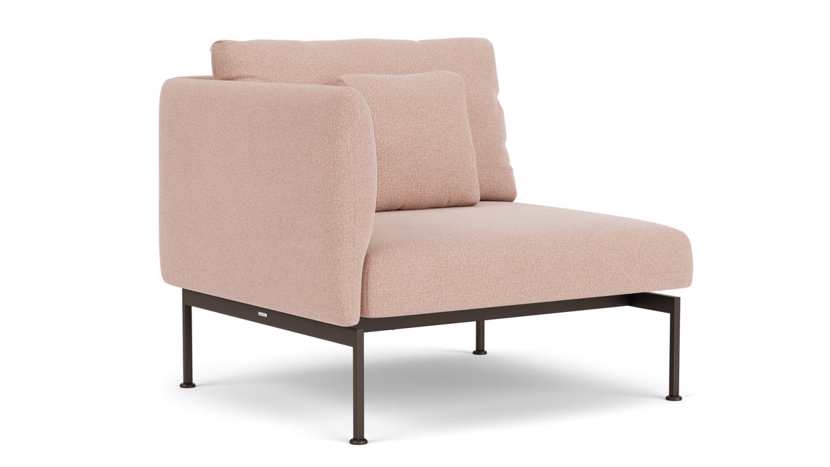 Barlow Tyrie Layout Deep Seating Single Seat - One High Arm - avec coussins Armature Forge Grey Blush 3965