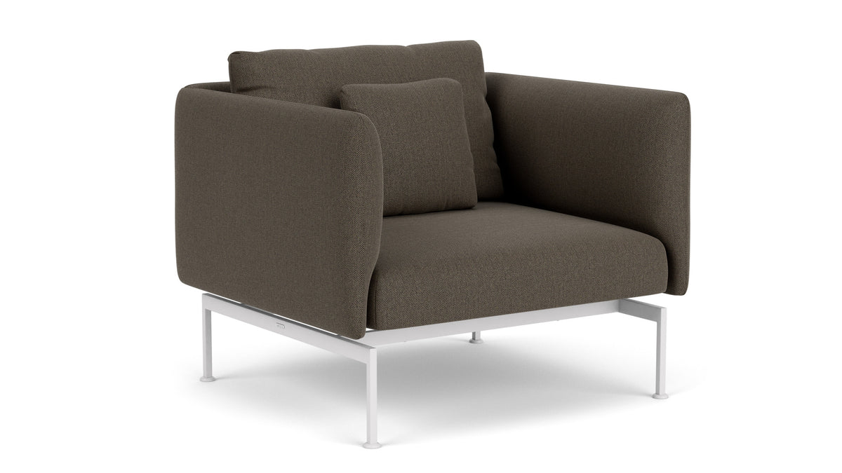 Barlow Tyrie Layout Deep Seating Single Seat - High Arms - Single seat and back with High Arms - avec coussins Armature Arctic White Dark Taupe 10059