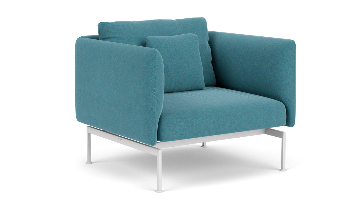 Barlow Tyrie Layout Deep Seating Single Seat - High Arms - Single seat and back with High Arms - avec coussins Armature Arctic White Adriatic Blue 3941