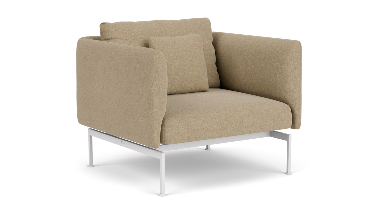 Barlow Tyrie Layout Deep Seating Single Seat - High Arms - Single seat and back with High Arms - avec coussins Armature Arctic White Heather Beige 5476