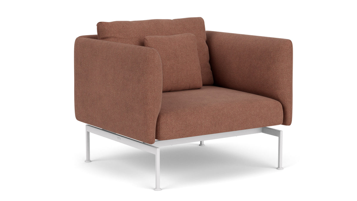 Barlow Tyrie Layout Deep Seating Single Seat - High Arms - Single seat and back with High Arms - avec coussins Armature Arctic White Heritage Rust 18021