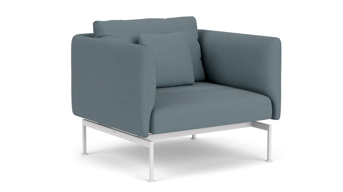 Barlow Tyrie Layout Deep Seating Single Seat - High Arms - Single seat and back with High Arms - avec coussins Armature Arctic White Carbon Sky 10064