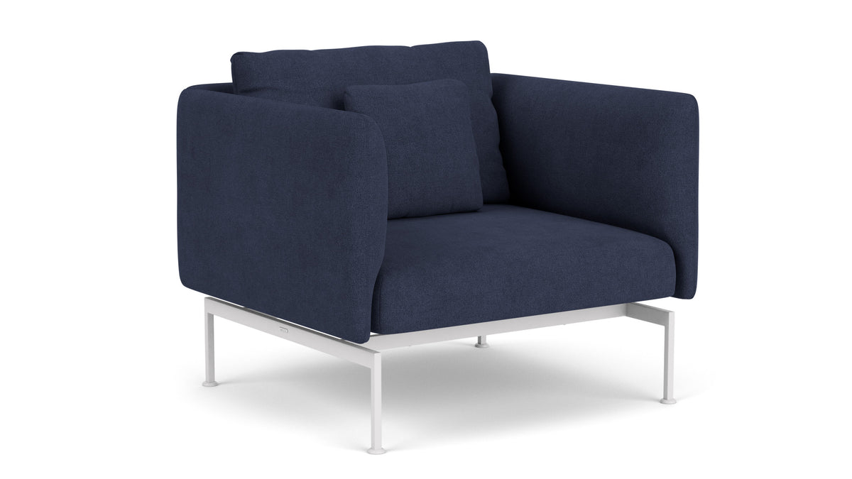 Barlow Tyrie Layout Deep Seating Single Seat - High Arms - Single seat and back with High Arms - avec coussins Armature Arctic White Indigo 18017