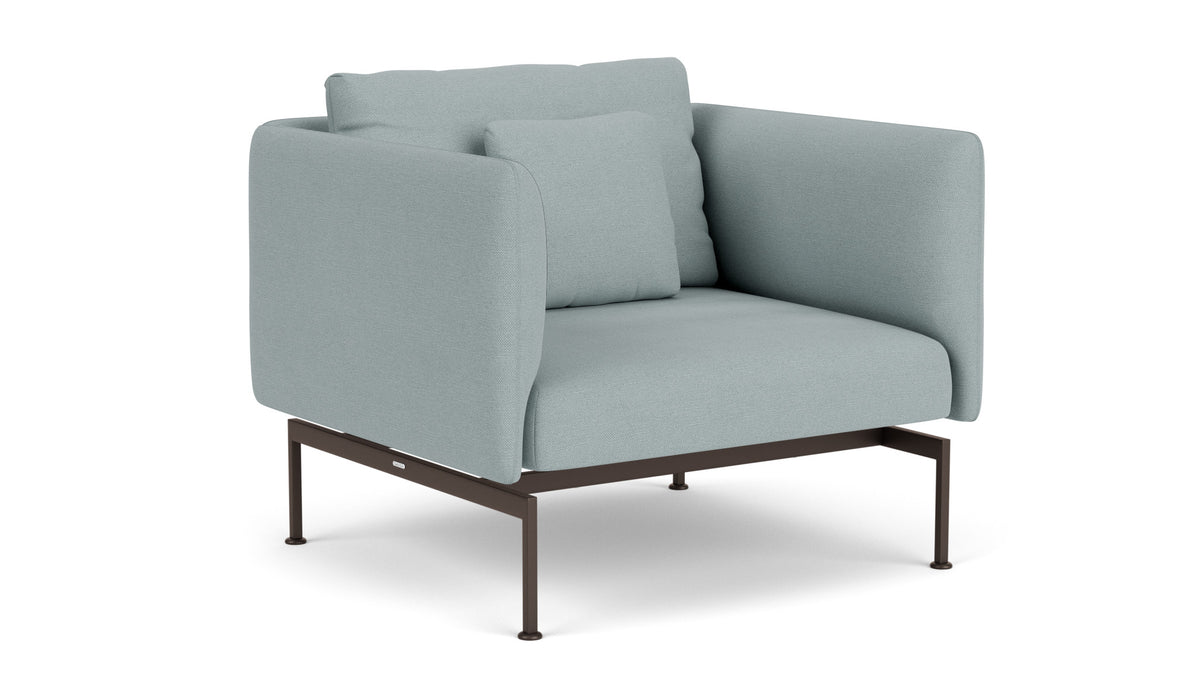 Barlow Tyrie Layout Deep Seating Single Seat - High Arms - Single seat and back with High Arms - avec coussins Armature Forge Grey Frosty Chine 10025