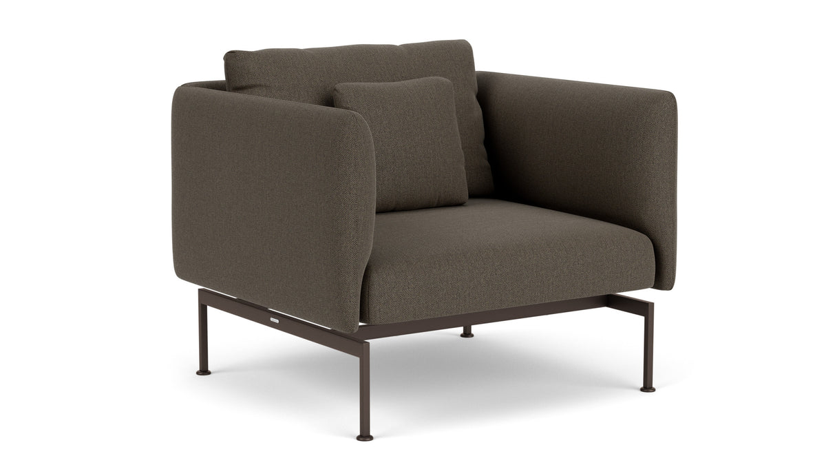 Barlow Tyrie Layout Deep Seating Single Seat - High Arms - Single seat and back with High Arms - avec coussins Armature Forge Grey Dark Taupe 10059