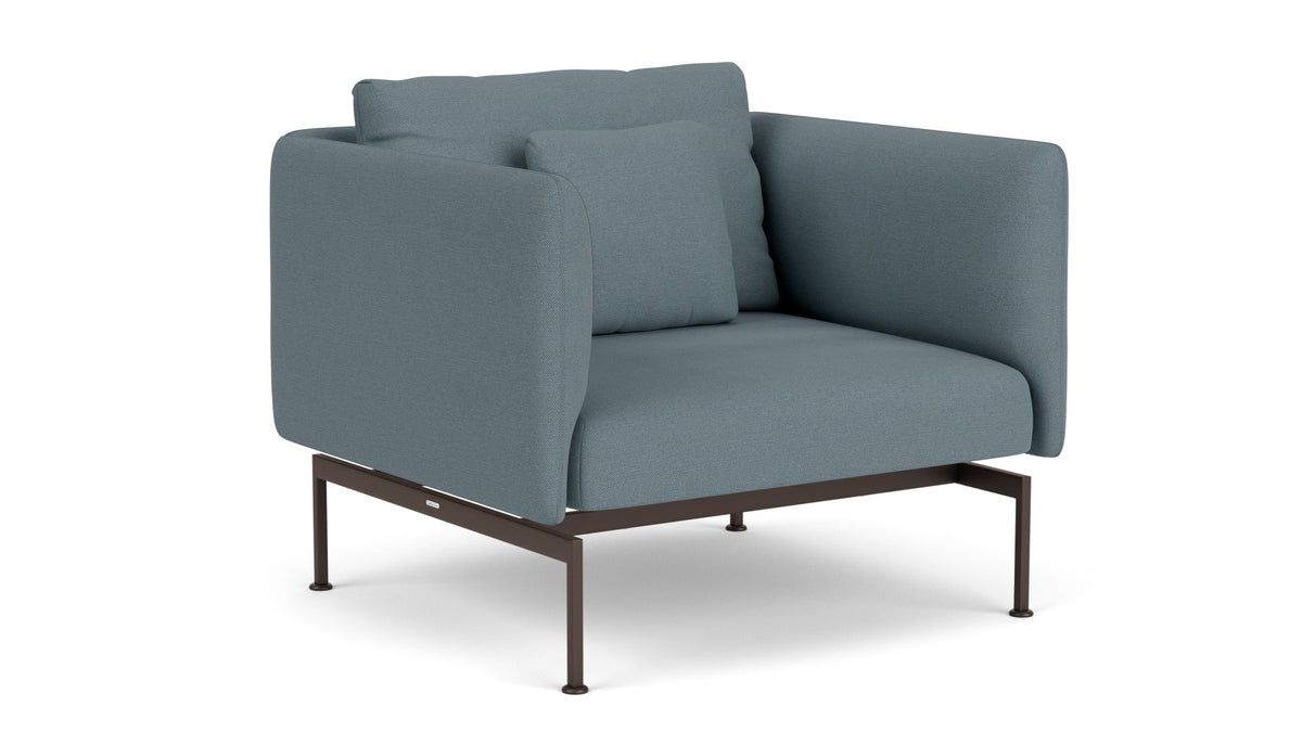 Barlow Tyrie Layout Deep Seating Single Seat - High Arms - Single seat and back with High Arms - avec coussins Armature Forge Grey Carbon Sky 10064