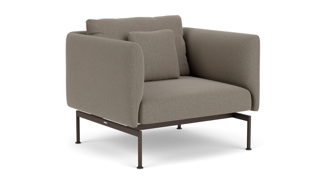 Barlow Tyrie Layout Deep Seating Single Seat - High Arms - Single seat and back with High Arms - avec coussins Armature Forge Grey Carbon Beige 10065