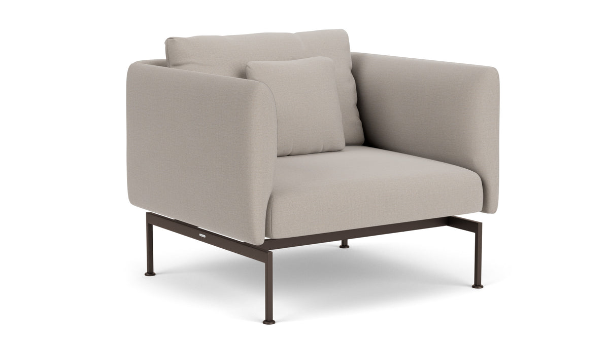 Barlow Tyrie Layout Deep Seating Single Seat - High Arms - Single seat and back with High Arms - avec coussins Armature Forge Grey Chalk 10152