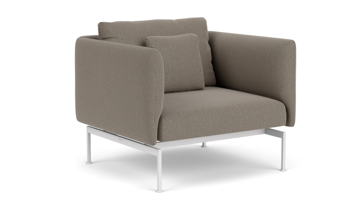 Barlow Tyrie Layout Deep Seating Single Seat - High Arms - Single seat and back with High Arms - avec coussins Armature Arctic White Carbon Beige 10065