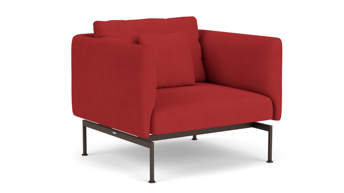 Barlow Tyrie Layout Deep Seating Single Seat - High Arms - Single seat and back with High Arms - avec coussins Armature Forge Grey Paris Red 3728