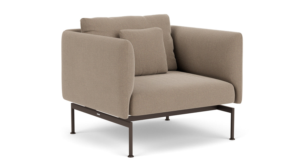 Barlow Tyrie Layout Deep Seating Single Seat - High Arms - Single seat and back with High Arms - avec coussins Armature Forge Grey Taupe 3729