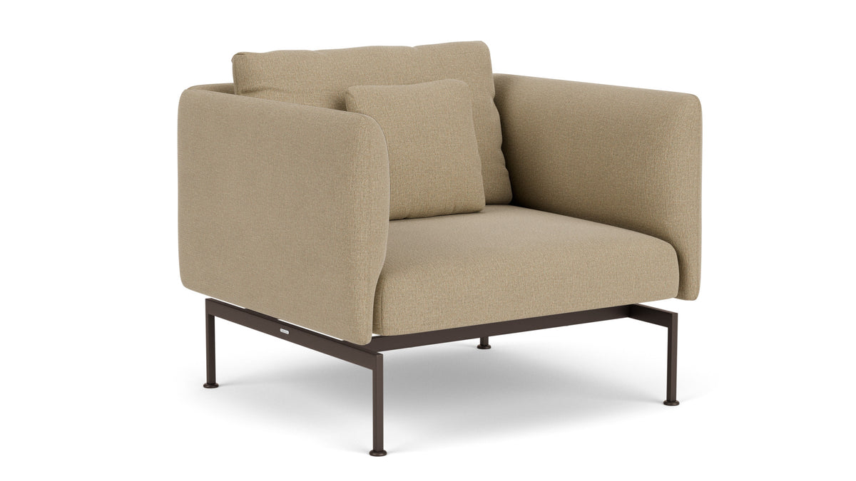 Barlow Tyrie Layout Deep Seating Single Seat - High Arms - Single seat and back with High Arms - avec coussins Armature Forge Grey Heather Beige 5476
