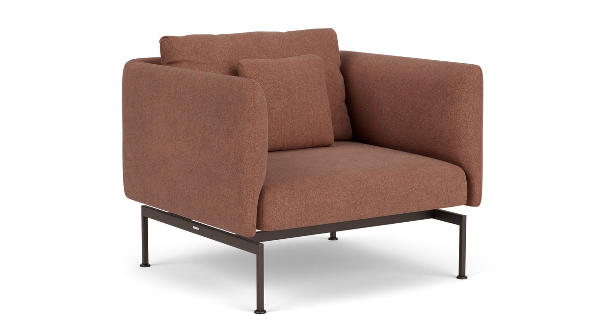 Barlow Tyrie Layout Deep Seating Single Seat - High Arms - Single seat and back with High Arms - avec coussins Armature Forge Grey Heritage Rust 18021