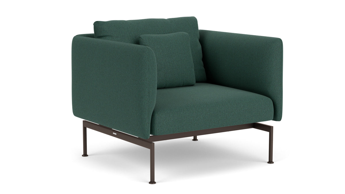 Barlow Tyrie Layout Deep Seating Single Seat - High Arms - Single seat and back with High Arms - avec coussins Armature Forge Grey Natte Ivy 10232