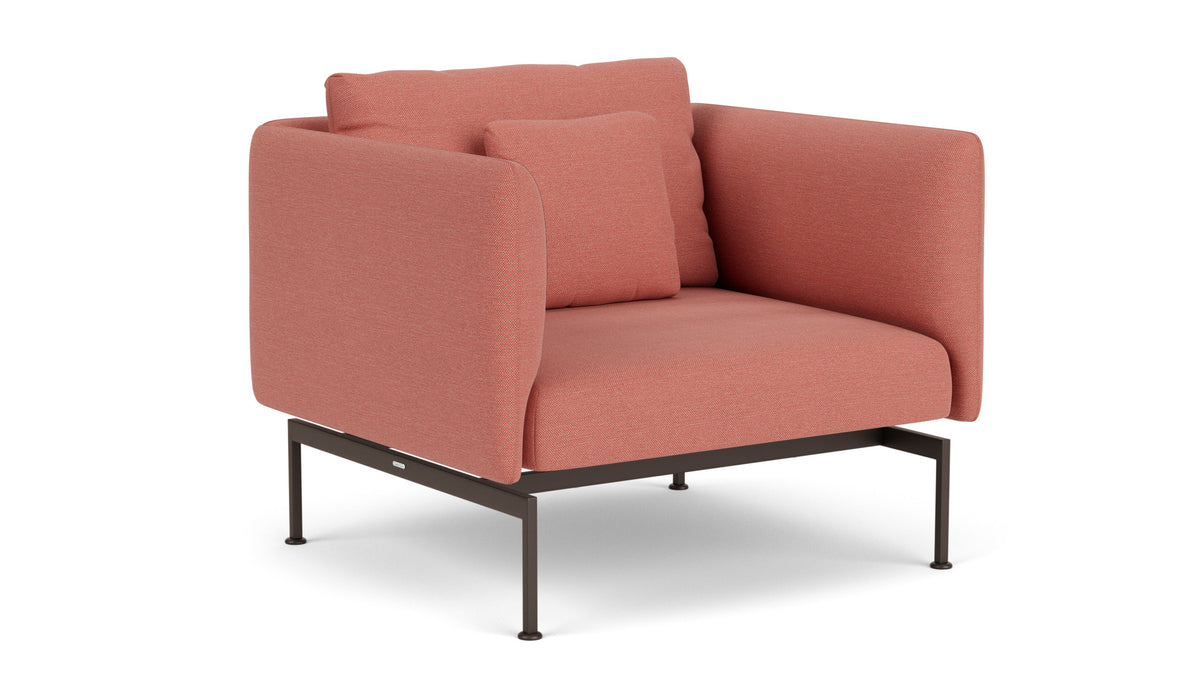 Barlow Tyrie Layout Deep Seating Single Seat - High Arms - Single seat and back with High Arms - avec coussins Armature Forge Grey Natte Flamingo 10234