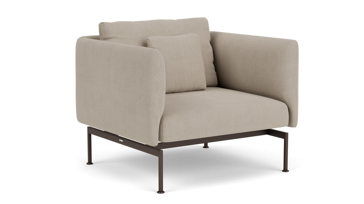 Barlow Tyrie Layout Deep Seating Single Seat - High Arms - Single seat and back with High Arms - avec coussins Armature Forge Grey Stone 3988