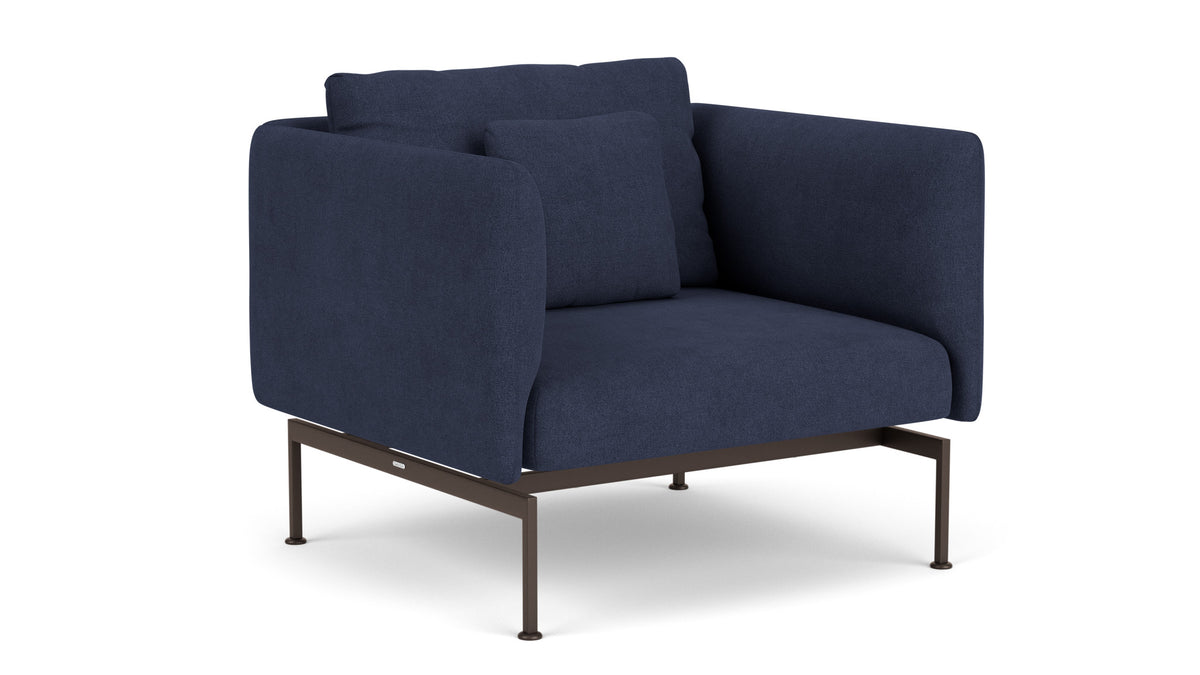 Barlow Tyrie Layout Deep Seating Single Seat - High Arms - Single seat and back with High Arms - avec coussins Armature Forge Grey Indigo 18017