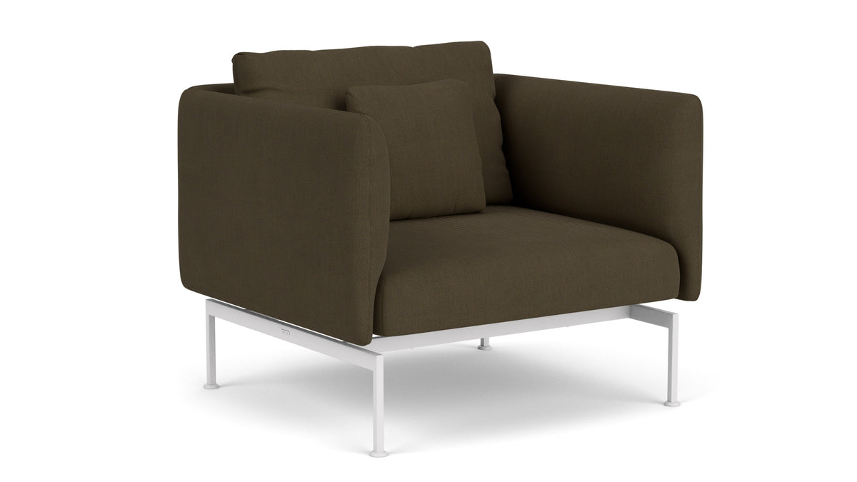 Barlow Tyrie Layout Deep Seating Single Seat - High Arms - Single seat and back with High Arms - avec coussins Armature Arctic White Charcoal 3705