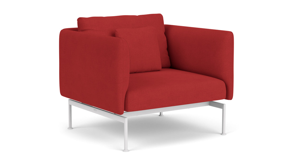 Barlow Tyrie Layout Deep Seating Single Seat - High Arms - Single seat and back with High Arms - avec coussins Armature Arctic White Paris Red 3728