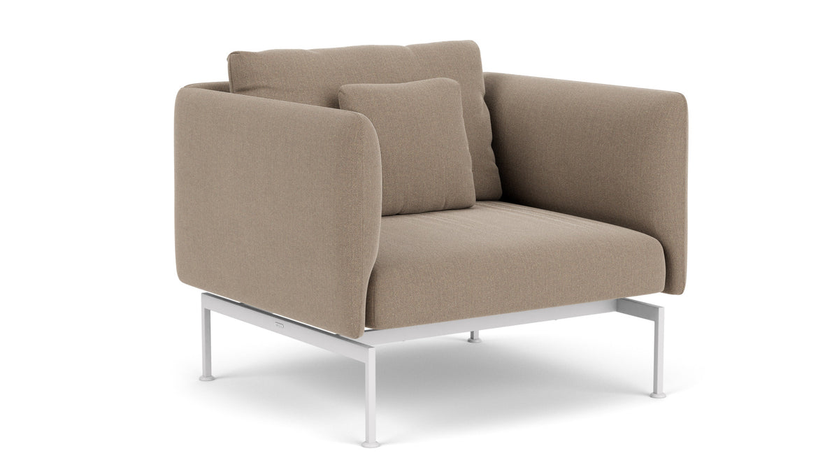 Barlow Tyrie Layout Deep Seating Single Seat - High Arms - Single seat and back with High Arms - avec coussins Armature Arctic White Taupe 3729
