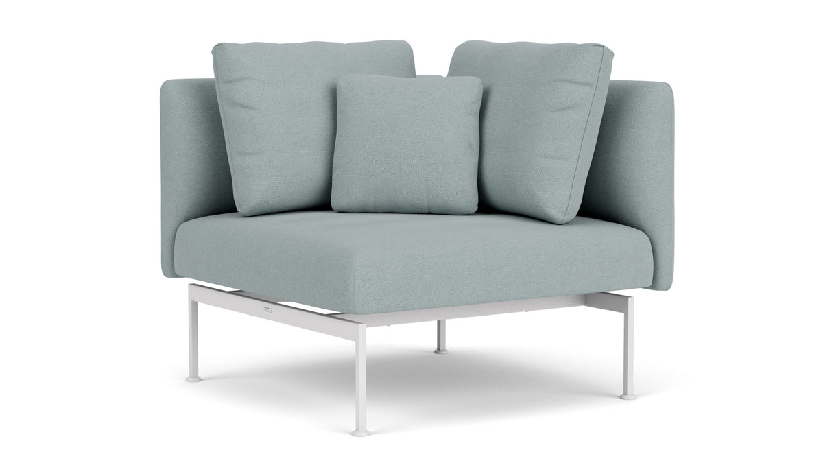 Barlow Tyrie Layout Deep Seating Corner Seat - avec coussins Armature Arctic White Frosty Chine 10025