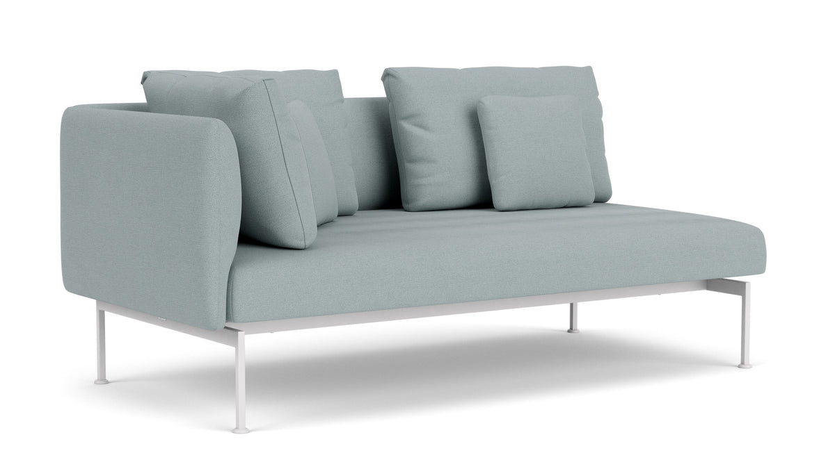 Barlow Tyrie Layout Deep Seating Double Corner Seat - avec coussins Armature Arctic White Frosty Chine 10025