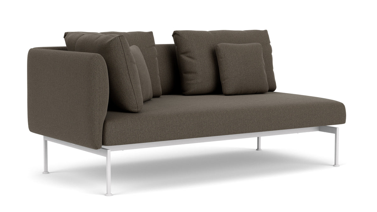 Barlow Tyrie Layout Deep Seating Double Corner Seat - avec coussins Armature Arctic White Dark Taupe 10059