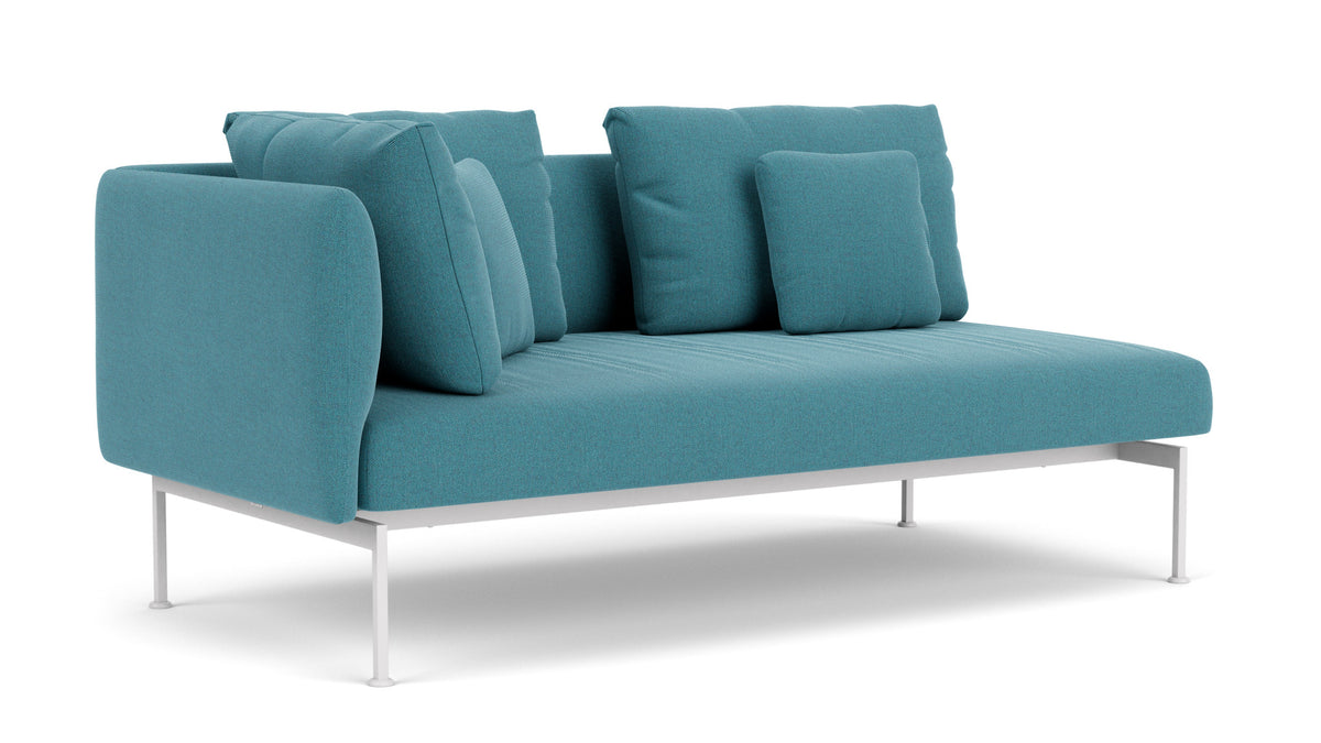 Barlow Tyrie Layout Deep Seating Double Corner Seat - avec coussins Armature Arctic White Adriatic Blue 3941