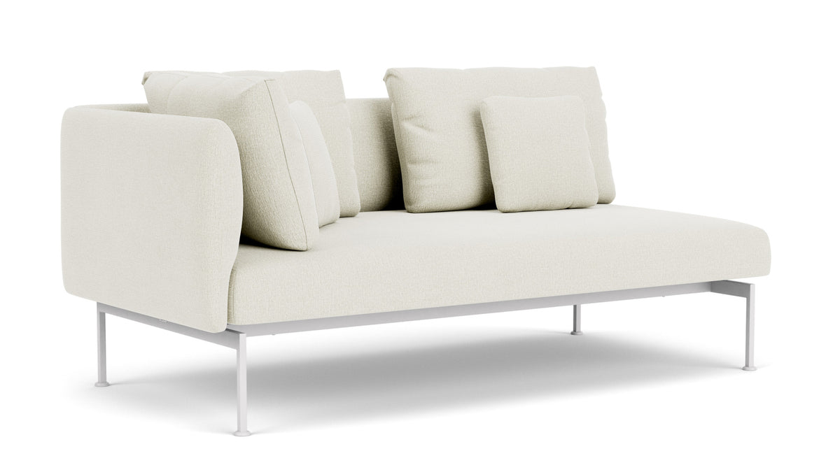 Barlow Tyrie Layout Deep Seating Double Corner Seat - avec coussins Armature Arctic White Marble 3966