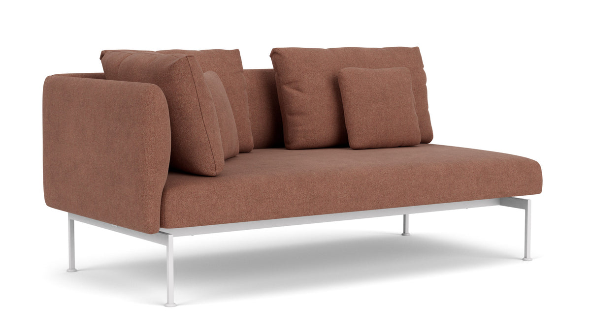 Barlow Tyrie Layout Deep Seating Double Corner Seat - avec coussins Armature Arctic White Heritage Rust 18021