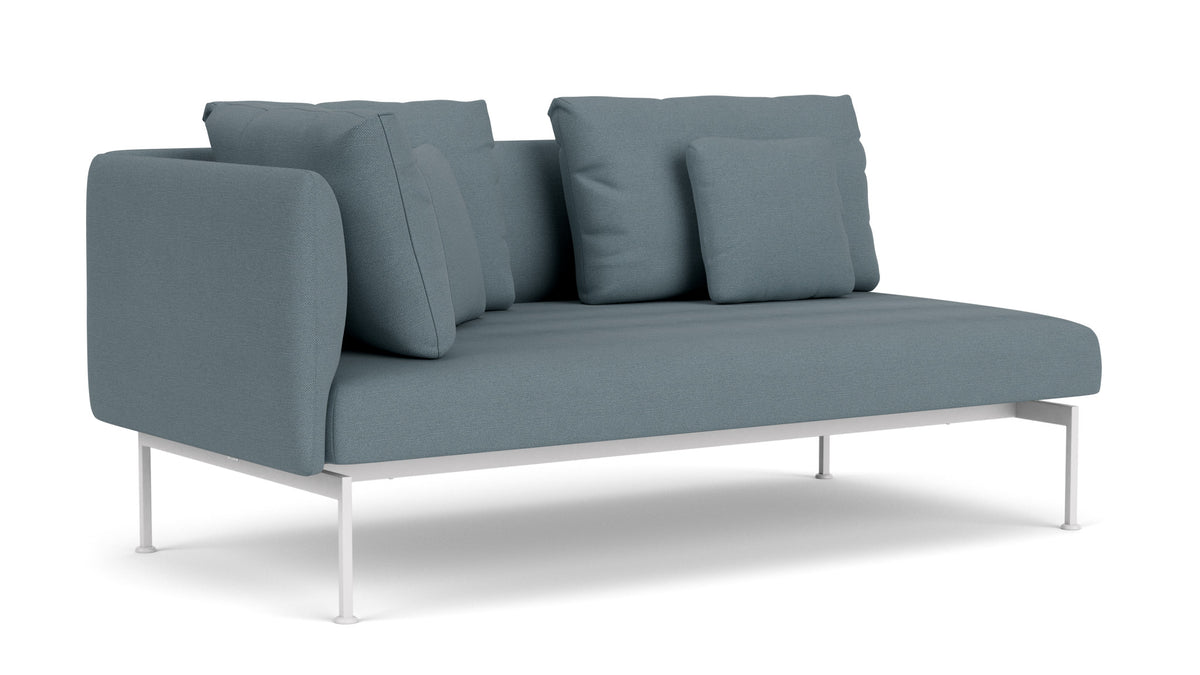 Barlow Tyrie Layout Deep Seating Double Corner Seat - avec coussins Armature Arctic White Carbon Sky 10064
