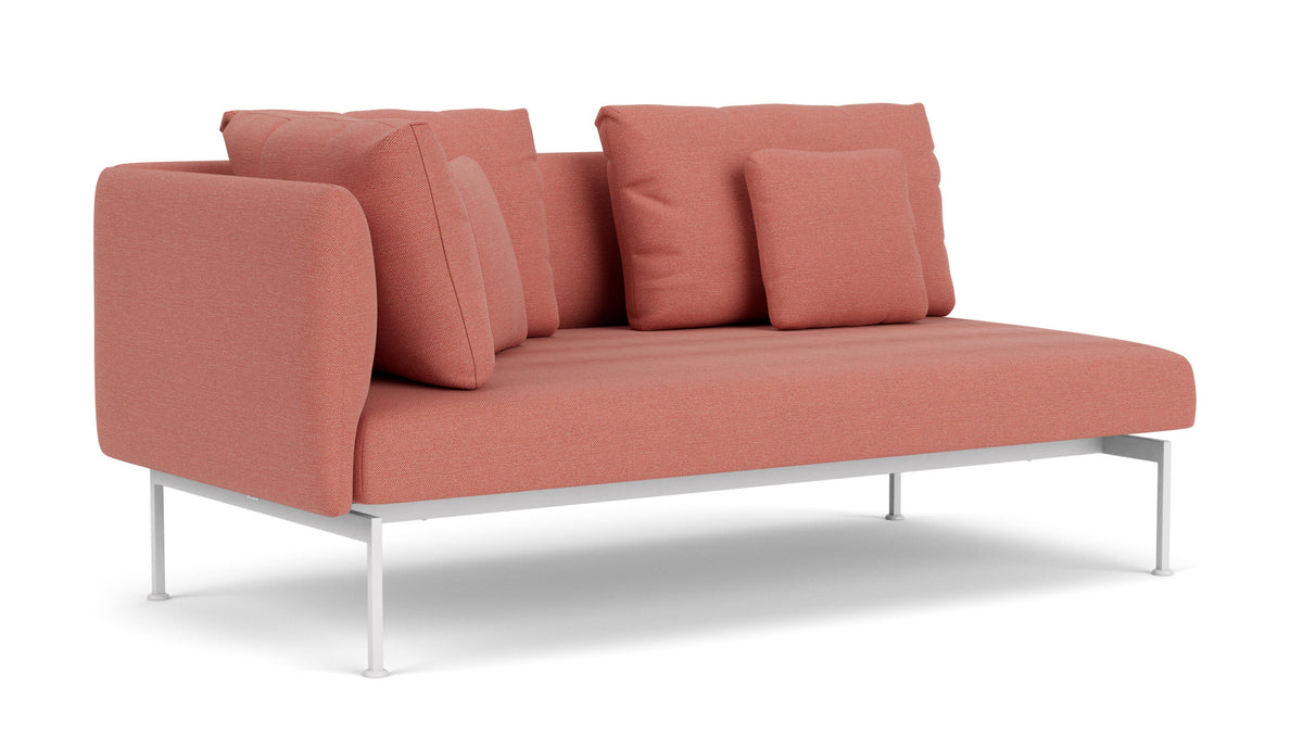 Barlow Tyrie Layout Deep Seating Double Corner Seat - avec coussins Armature Arctic White Natte Flamingo 10234