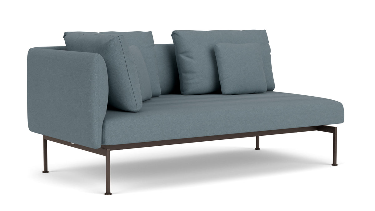 Barlow Tyrie Layout Deep Seating Double Corner Seat - avec coussins Armature Forge Grey Carbon Sky 10064