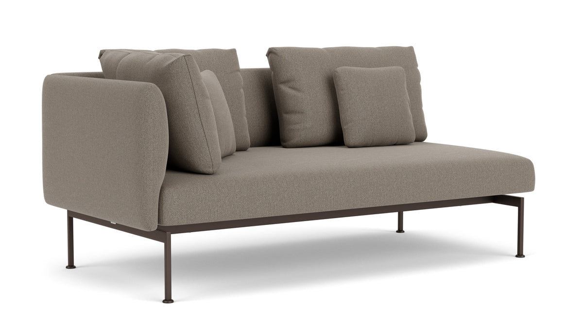 Barlow Tyrie Layout Deep Seating Double Corner Seat - avec coussins Armature Forge Grey Carbon Beige 10065