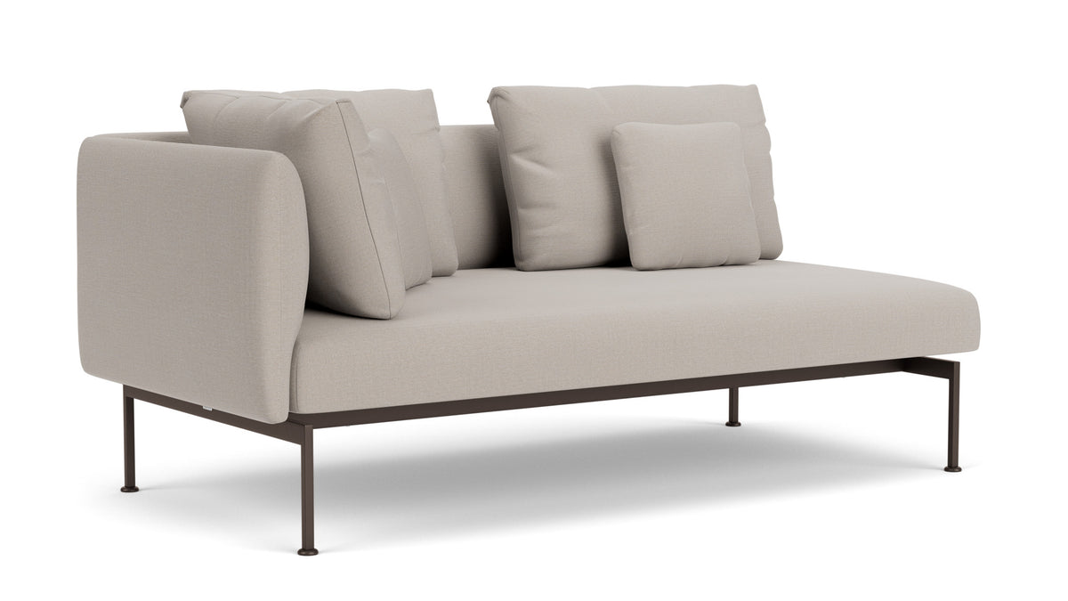 Barlow Tyrie Layout Deep Seating Double Corner Seat - avec coussins Armature Forge Grey Chalk 10152