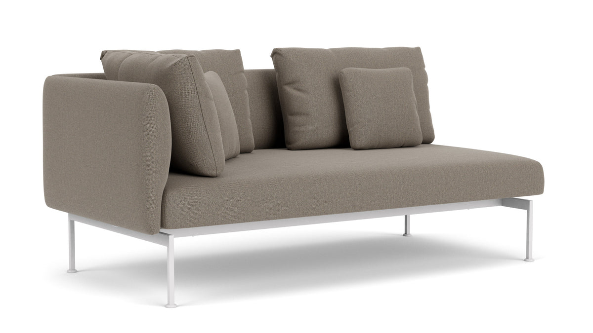 Barlow Tyrie Layout Deep Seating Double Corner Seat - avec coussins Armature Arctic White Carbon Beige 10065