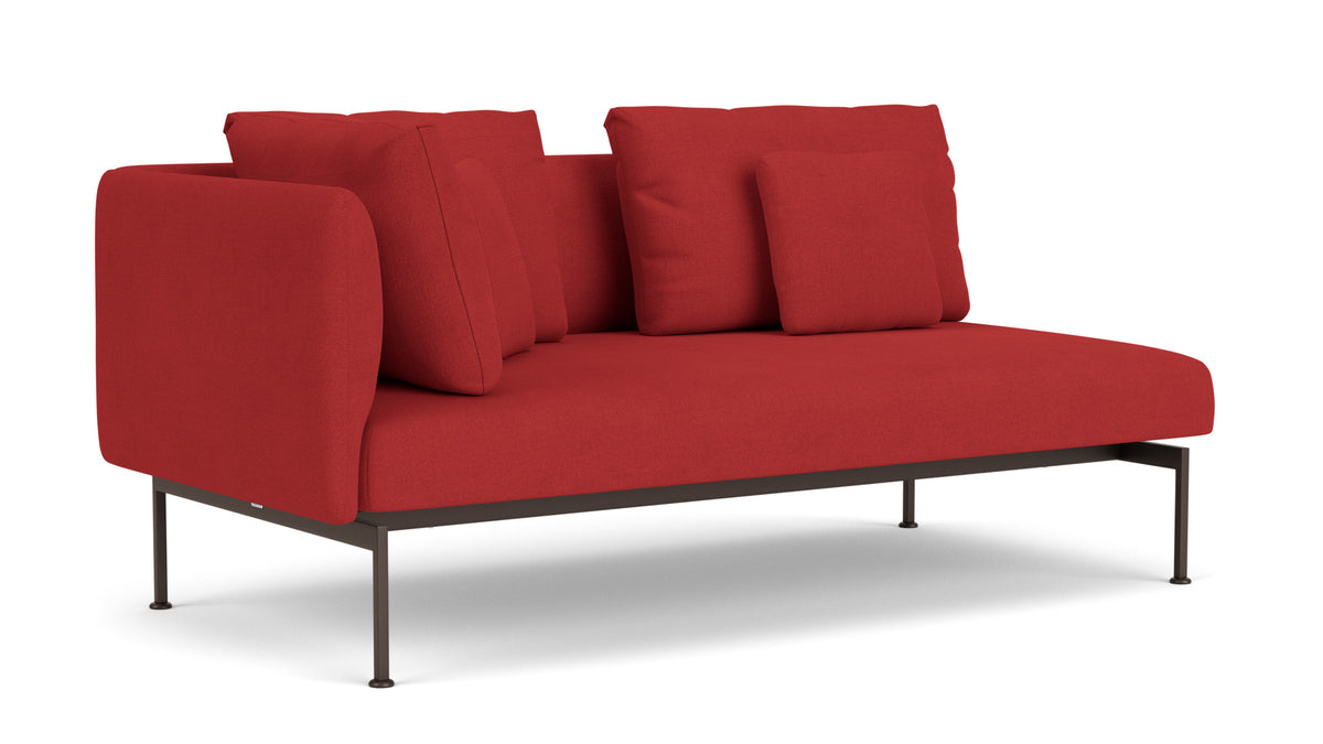 Barlow Tyrie Layout Deep Seating Double Corner Seat - avec coussins Armature Forge Grey Paris Red 3728