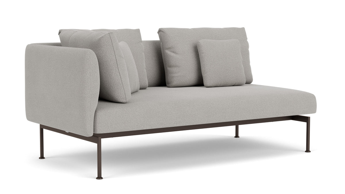 Barlow Tyrie Layout Deep Seating Double Corner Seat - avec coussins Armature Forge Grey Lead Chine 3756