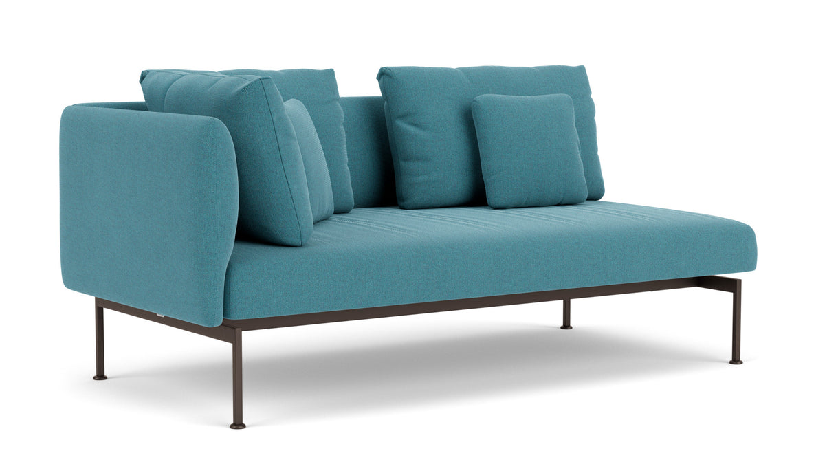 Barlow Tyrie Layout Deep Seating Double Corner Seat - avec coussins Armature Forge Grey Adriatic Blue 3941