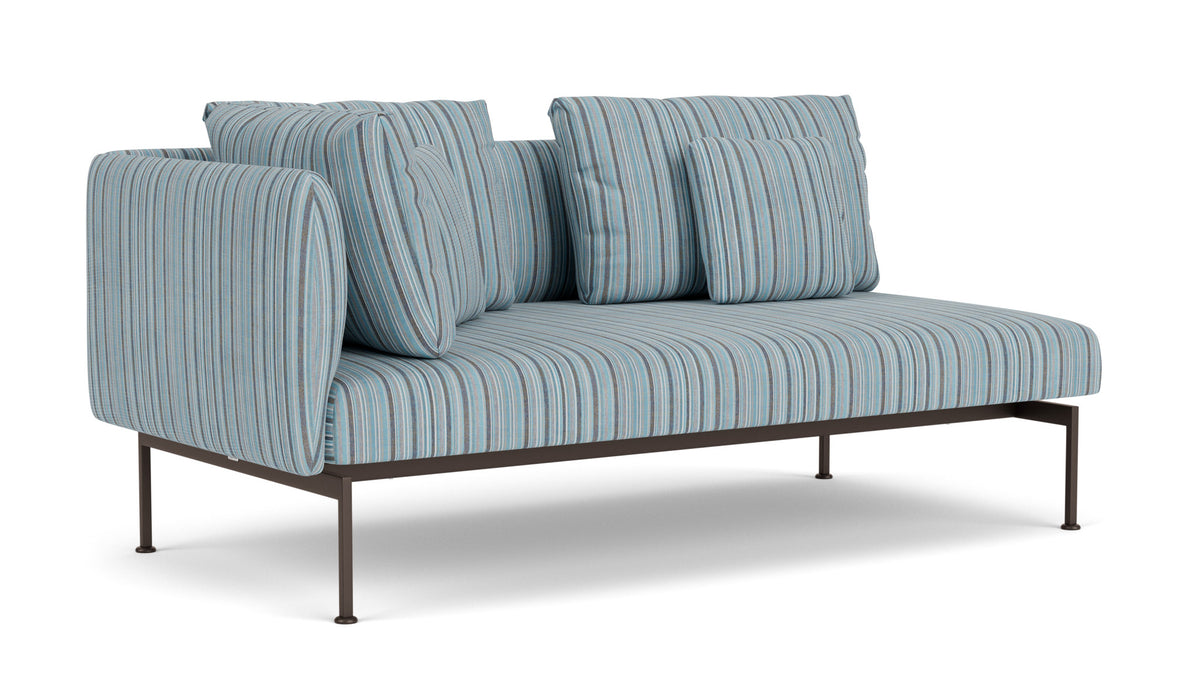 Barlow Tyrie Layout Deep Seating Double Corner Seat - avec coussins Armature Forge Grey Porto Blue Chine 3776