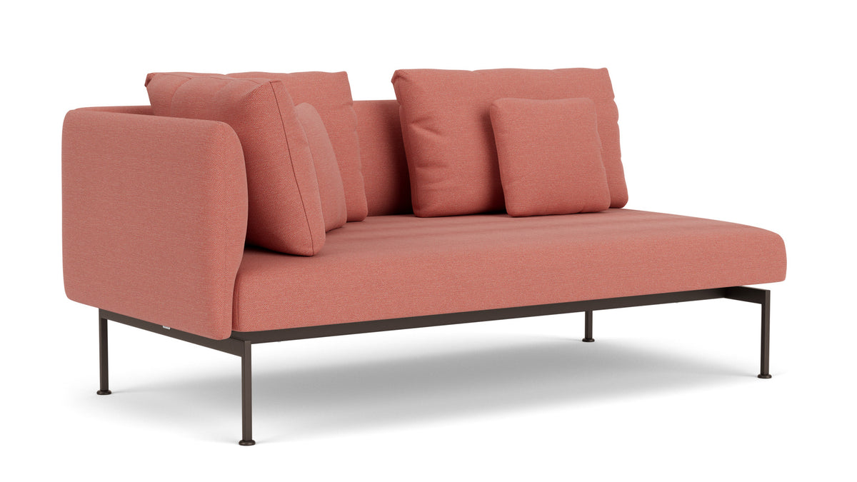 Barlow Tyrie Layout Deep Seating Double Corner Seat - avec coussins Armature Forge Grey Natte Flamingo 10234