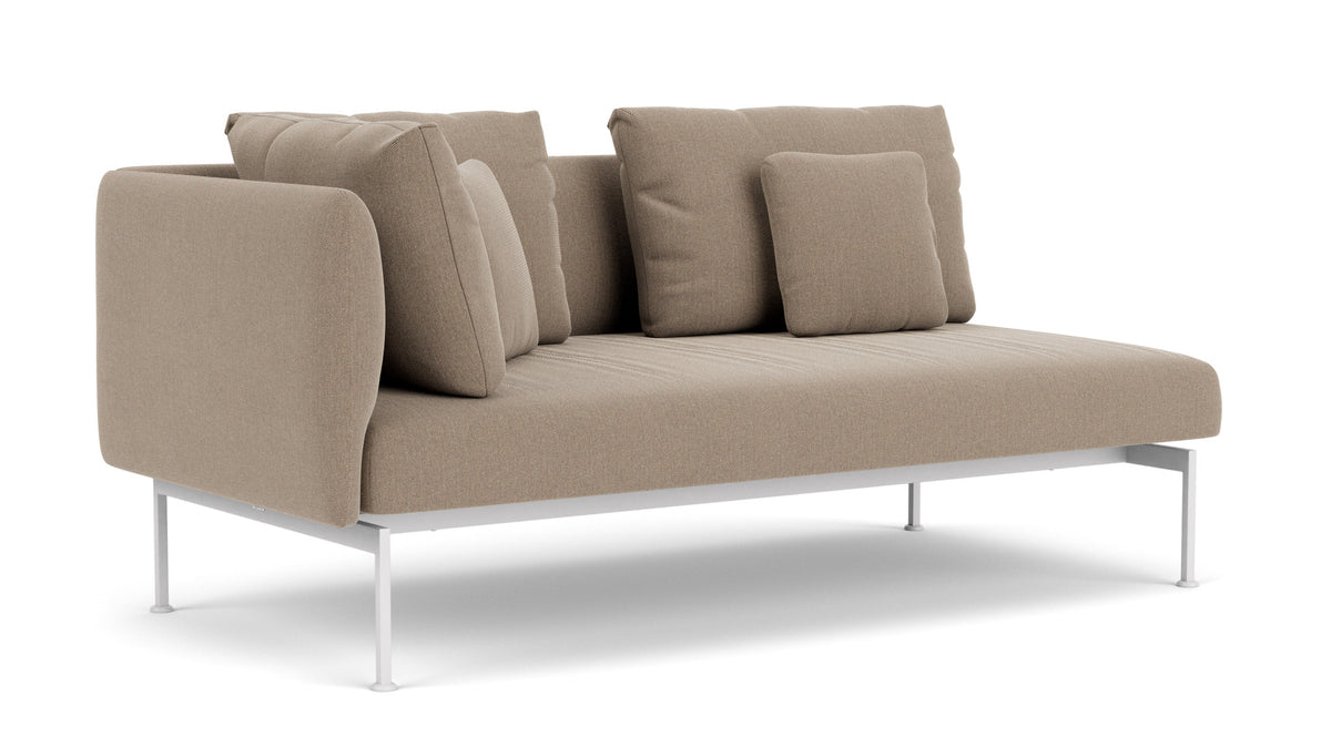 Barlow Tyrie Layout Deep Seating Double Corner Seat - avec coussins Armature Arctic White Taupe 3729