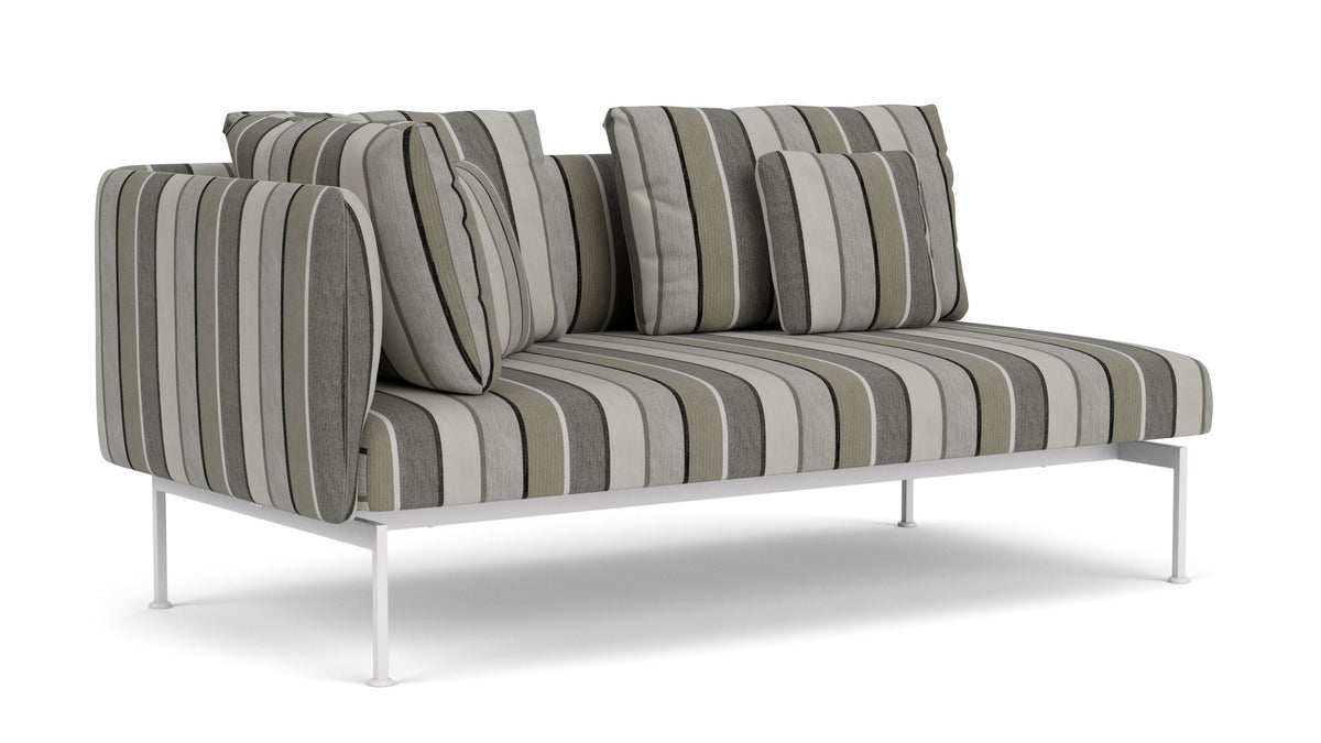Barlow Tyrie Layout Deep Seating Double Corner Seat - avec coussins Armature Arctic White Quadri Grey 3778