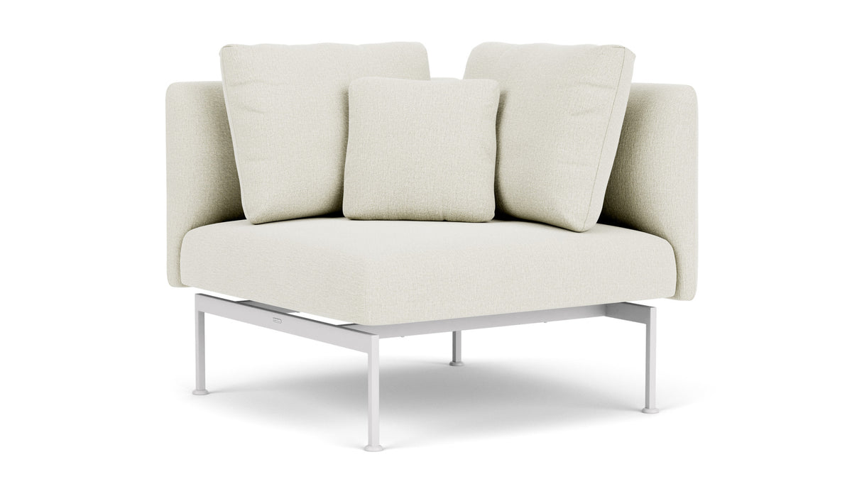 Barlow Tyrie Layout Deep Seating Corner Seat - avec coussins Armature Arctic White Marble 3966