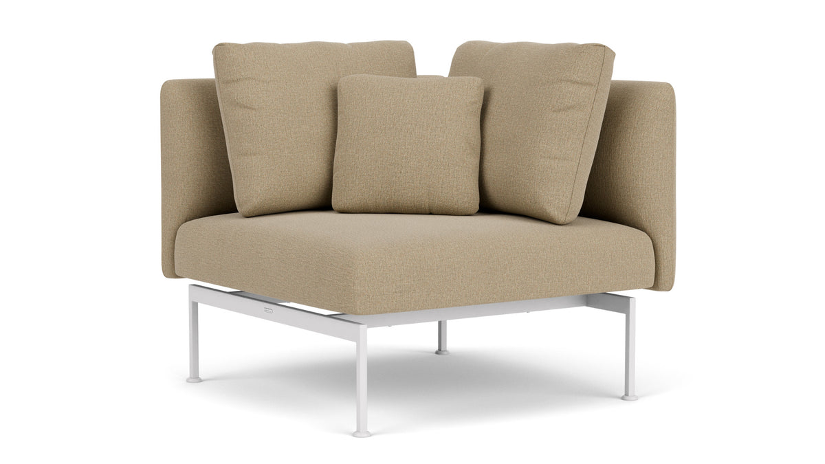 Barlow Tyrie Layout Deep Seating Corner Seat - avec coussins Armature Arctic White Heather Beige 5476