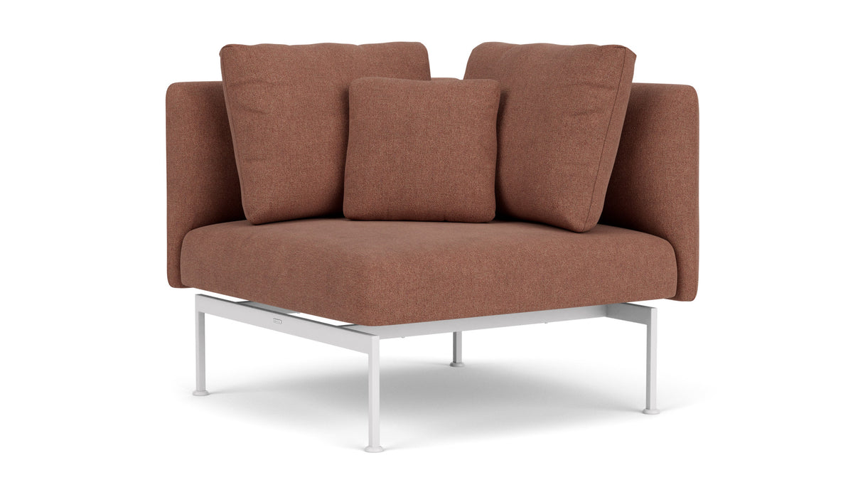 Barlow Tyrie Layout Deep Seating Corner Seat - avec coussins Armature Arctic White Heritage Rust 18021