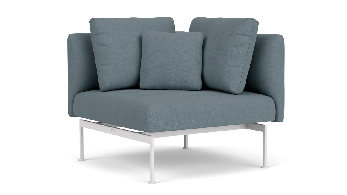 Barlow Tyrie Layout Deep Seating Corner Seat - avec coussins Armature Arctic White Carbon Sky 10064