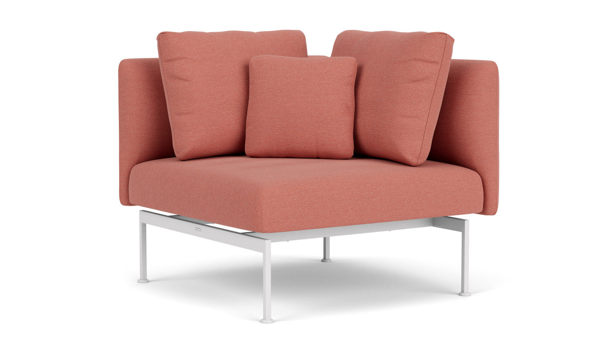 Barlow Tyrie Layout Deep Seating Corner Seat - avec coussins Armature Arctic White Natte Flamingo 10234