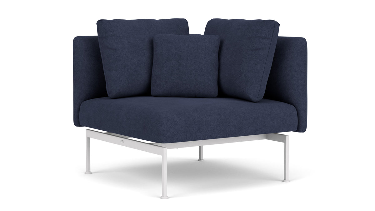 Barlow Tyrie Layout Deep Seating Corner Seat - avec coussins Armature Arctic White Indigo 18017