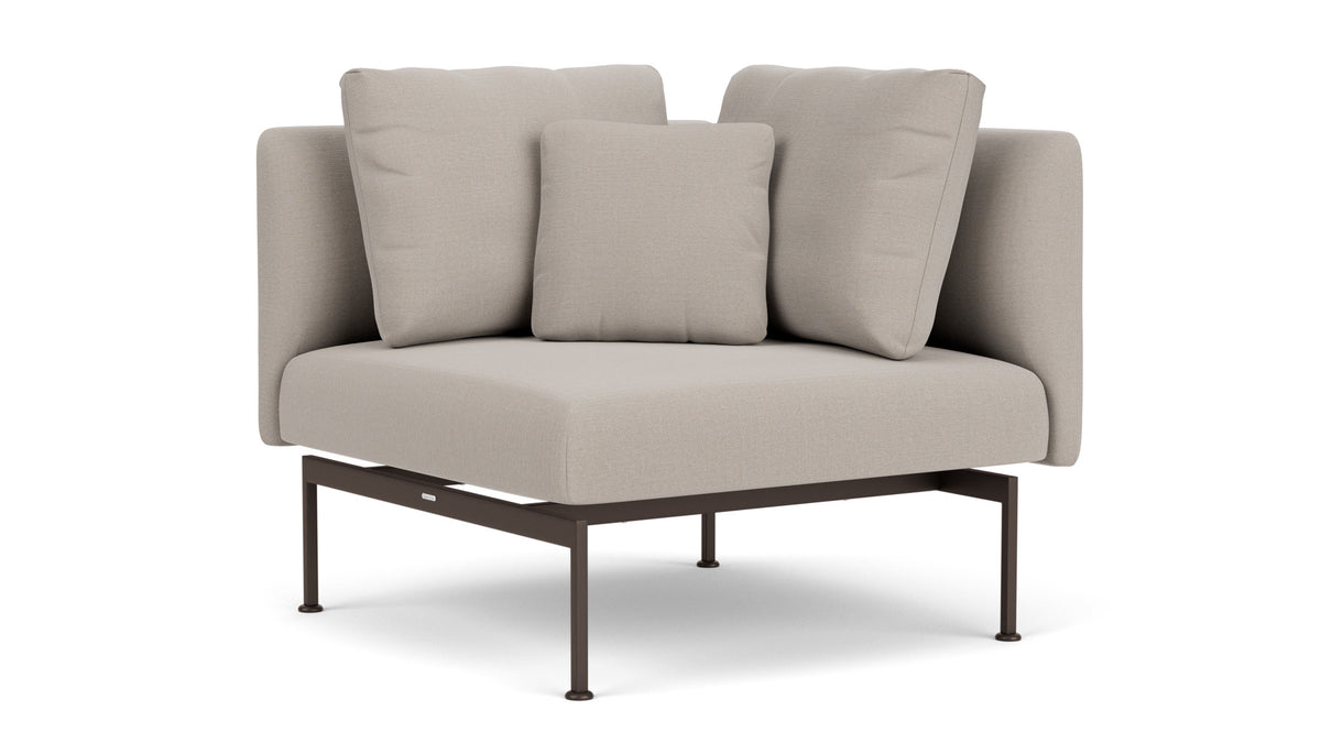 Barlow Tyrie Layout Deep Seating Corner Seat - avec coussins Armature Forge Grey Chalk 10152